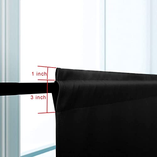 Pickluc Blackout Kitchen Curtain 24 Inches Long, Rod Pocket Cafe Tier Curtains for Small Window Treatment in Living Room, Basement, RVs, Cabinets, 2 Panels, W24 X L24 Inch, Black - color: Black, size: 24"W x 24"L (Pack of 2)