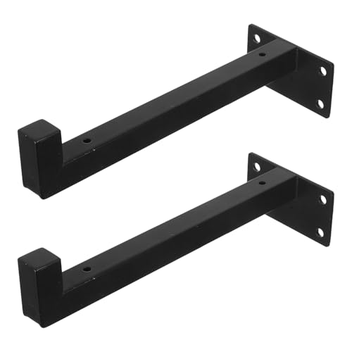 Kisangel L-Shaped Heavy Duty Metal Bracket Right Angle Shelf Support Triangle Wall Hanging Hardware for Floating Shelves and Van Shelving Mounting, Small Fixed Mounting Bracket with Hook,