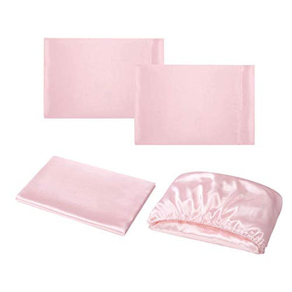 Homiest 3pcs Satin Sheets Set Luxury Silky Satin Bedding Set with Deep Pocket, 1 Fitted Sheet + 1 Flat Sheet + 1 Pillowcase (Twin XL Size, Blush Pink) - color: Blush Pink, size: Deep pocket - Twin XL size