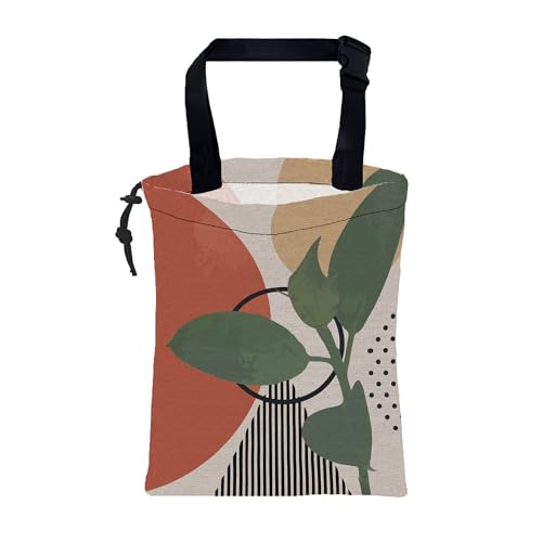 Car Garbage Bag Vintage Ink Floral and Geometric Drawstring Car Trash Bag Hanging for Back Seat with Adjustable Buckle Canvas Vehicle Trash Can Easy-to-Install - color: Vintage Ink Floral and Geometric