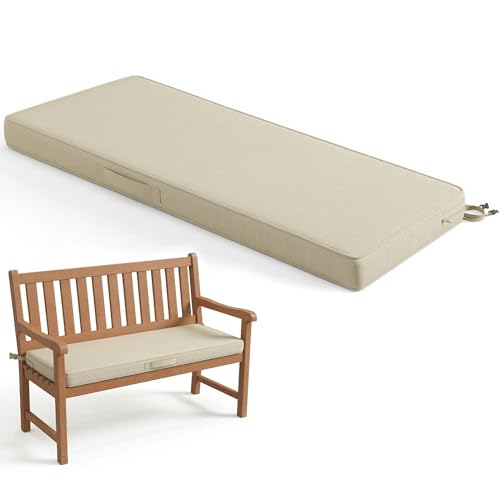 Codi Outdoor Bench Cushion 36 inch, Double Waterproof Patio Furniture Cushions Replacement for Swing, Porch, Couch, 36x18x3'', Beige - color: Beige, size: 36x18x3