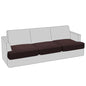 PrinceDeco Stretch T Cushion Sofa Slipcovers 3 Piece Sofa Couch Cover for 3 Cushion Sofa Seat Cover with Elastic Bottom Pets Friendly Jacquard Small Checked,Brown - color: Brown, size: 3 Cushion Sofa