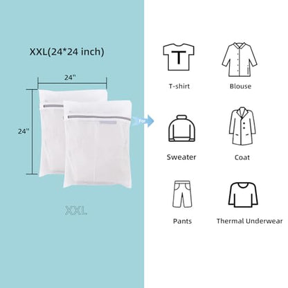 GOGOODA Mesh Laundry Bags for Delicates Durable Protective Wash Bags Travel Storage Bags for Intimates Lingerie, 3PCS（3XXL） - size: 3XXL