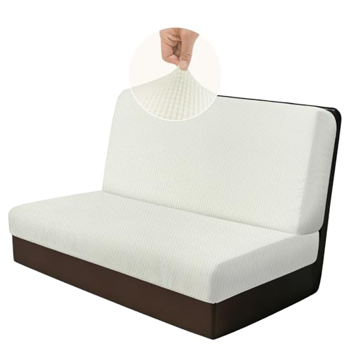 RV Dinette Cushion Covers,2PCS Corn Grid RV Couch Cover,Camper Cushion Covers,Camper-rv Sofa Cover for Couch,Bench Seat & Dinette Booth Cushions(Beige White,[39.4" to 49.2"]×[19.7" to 25.6"]) - color: Corn Grid/Beige White/2ps