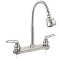 RV Kitchen Faucet,Camper Faucet Kitchen Replacement RV Sink Faucets with Flexible Arch 360 Swivel Rotatable Sprayer for Campers,Travel Trailers,Motorhomes,8 inch 2 Hole,Non-Metallic,Brushed Nickel - color: Brushed Nickel