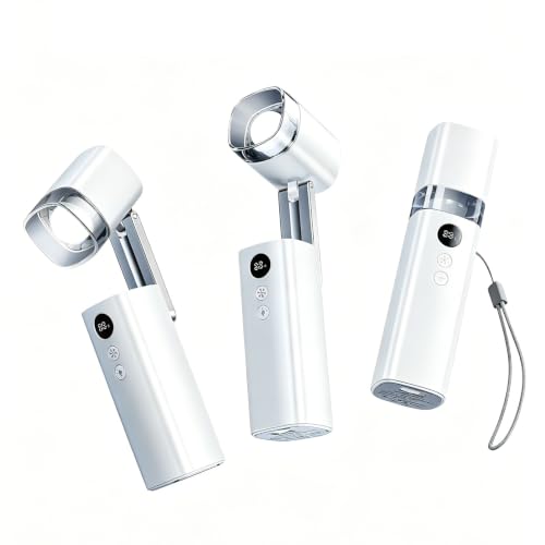 Mini Handheld Turbo Fan with Light, 15000RPM Powerful Handheld Fan 1-100 Speed Turbo Fan with Flashlight,25dB Quiet BLDC Portable Fan For Travel/Summer/Concerts/Lash,Gifts for Women