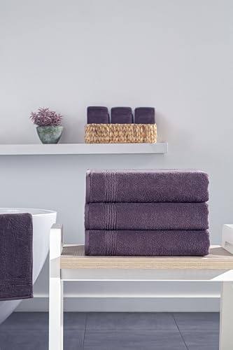 Ozdilek 4-Piece Bath Towels, 27x54, 100% Turkish Cotton, Luxury Quick Dry, Extra Large, Fade-Resistant, Eco-Friendly, Spa Towel, Comfortable (Orchid Purple) - color: Orchid Purple