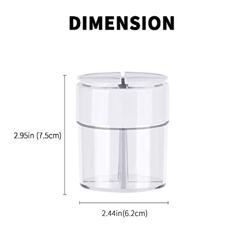 4-Pack 4 in 1 Salt and Pepper Shaker Jars Bottles, 4-Grid Flip Lid Spice Jars - Cylindrical Empty Plastic Seasoning Containers with Transparent Body for Travel Camping BBQ Kitchen Cooking (White)