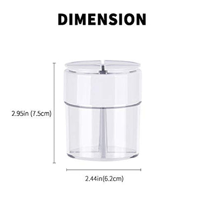 4-Pack 4 in 1 Salt and Pepper Shaker Jars Bottles, 4-Grid Flip Lid Spice Jars - Cylindrical Empty Plastic Seasoning Containers with Transparent Body for Travel Camping BBQ Kitchen Cooking (White)