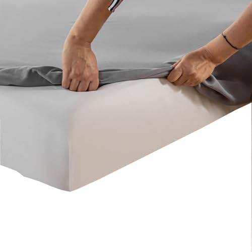 Kingnex Sofa Bed Sheets Queen for Sleeper Sofa Bed with 4-6 Deep Pocket Soft Double Brushed 1800 Microfiber 4 Piece Bedding Set (60"x74"x6") Grey - color: Grey, size: Sleeper Sofa Queen