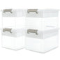 Citylife 17 QT Storage Box with Removable Tray Closet Organizers and Storage Clear Storage Container for Organizing, Craft, Tools, Files, Office Supplies, 4 Packs - size: 17 Qt- 4 Pack