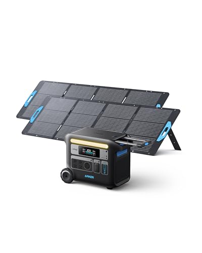 Anker SOLIX F2000 Solar Generator, 2048Wh Portable Power Station with LiFePO4 Batteries and 2× 200W Solar Panel, GaNPrime Technology, 4 AC Outlets Up to 2400W for Home, Power Outages, Camping, and RVs - style: 200W*2+F2000
