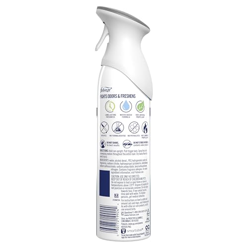 Febreze Air Mist, Air Freshener Spray, Odor Fighting Room Spray, Deodorizer for Home Bathroom Kitchen Office Apartment Dorm Room Classroom, Heavy Duty Crisp Clean Scent, 8.1oz, (Pack of 6) - style: HD Crisp Clean