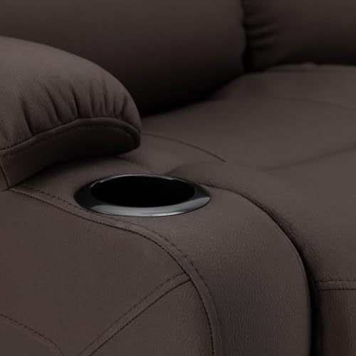 Camper Comfort 58" Wall Hugger Reclining RV Theater Seats | Double Recliner RV Sofa | RV Couch | Wall Hugger Recliner | RV Theater Seating | RV Furniture (Manual, Chocolate) - color: Chocolate, style: Manual