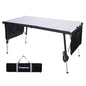 KingCamp Folding Camping Table Foldable, 55.1" x27.6" Aluminum Roll Up Table with Adjustable Height 6-7 Person Large Camp Tables Outdoor with Carrying Bag for BBQ, Patio, Picnic Loads 265 Lbs - color: Silver/Black - 55.1"×27.6" - Adjustable Height, style: