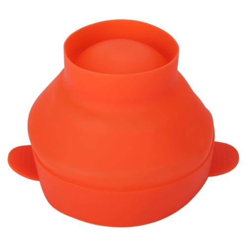 Microwave Popcorn Popper with Handle Lid Collapsible Silicone Popcorn Maker Bowl Use in Microwave or Oven(Red)