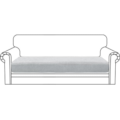 ZNSAYOTX Stretch Cushion Covers Sofa Cushion Couch Seat Covers Slipcovers Soft Replacement Unique Pattern Furniture Protector with Elastic Bottom (Silvery Gray, 1 Pc 3-Seat Cushion Cover) - color: Silver Gray, size: 1 Cushion Sofa