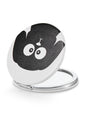 OMIRO 1X/10X Compact Magnifying Mirror, Unique Painting Pocket Mirror with Classical PU Leather (Round, Black Dog) - color: Black Dog