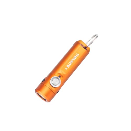 ThruNite Ti Keychain Flashlight, USB-C Rechargeable EDC Pocket Light, 650 Lumens with Magnetic Tailcap, 5 Modes, IPX-6 Waterproof Mini Flashlight for Camping, Everyday Carry (Orange) - color: Orange