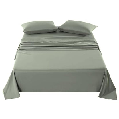 Kingnex Sleeper Sofa Bed Sheets Queen for 60x74 Pull Out Sofa Bed with 4-6 Deep Pocket Soft Double Brushed 1800 Microfiber 4 Piece Bedding Set Sage - color: Sage, size: Sleeper Sofa Queen
