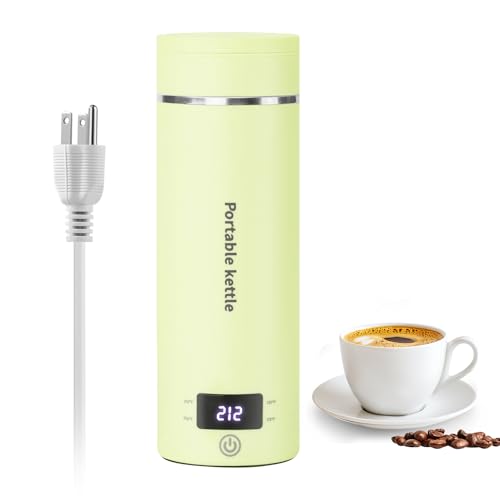Portable Electric Kettle Travel Kettle,Small Hot Water Boiler with 4 Temperature Settings,Fast Boiling Water with Auto Shut-Off and Boil Dry Protection,BPA-Free,304 Stainless Steel 400ml