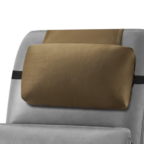 Head Recliner Pillow Adjustable Shredded Memory Foam Headrest Pillow for Recliners,Non-Slip Velvet Cushion for Pain Relief Neck Support Pillow for Travel Home Recliner Sofa Armchair (Brown) - color: Brown
