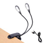 Music Stand Light, 1/2/4/10 Pack Clip on LED Book Lights, USB and AAA Battery Operated, Reading Lamp in Bed, 4 Brightness Levels, Ideal for Musician, Piano Player, Sheet Music, Travel (Dual Arm) - size: 1 Pack