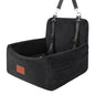 WOOAIDAGG Dog Car Seat for Small Dogs Under 30lbs, Washable Pet Travel Car Bed with Memory Foam,Fully Detachable Cover,2 Storage Pockets & Safety Leash,Non-Slip Bottom(Black) - color: Black