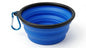 Silicone Foldable Pet Food Water Feeder, Collapsible Travel Bowl for Dog and Cat, Outdoor Portable (Blue) - color: Blue