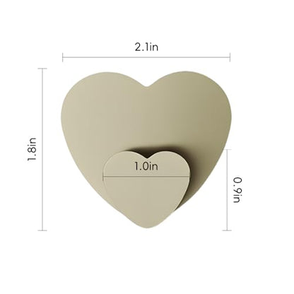Heart Hooks Multipurpose Hooks 4 Coat Hooks with Adhesive Backing Damage-Free Hanging and No Tools for Jewelry, Necklaces, Hats, Bags, Dog Leashes, Scarves (Silver)