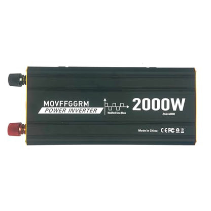 2000 Watt Power Inverter Converter, Car/Truck/RV 12V DC to 110V AC Converter, with LED Display, 3AC Outlets, USB Port - size: 2000W
