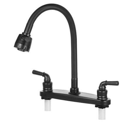 RV Kitchen Faucet Non-Metallic, Flexible Spout for Campers, Motorhomes, Travel Trailers (Black) - color: Black