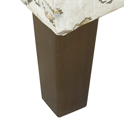 HomePop 36" Storage Ottoman Bench with Hinged Lid - Antiqued Medallion Ebony & Cream - color: Antiqued Print Ebony and Cream