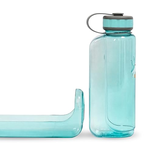 OllyDog OllyBottle Tritan Water Bottle with Detachable Dog Bowl | BPA Free Leakproof | 34oz | Share Water with Your Dog | Hiking Travel Camping (1L, Aqua Blue) - color: Aqua Blue, size: 1L