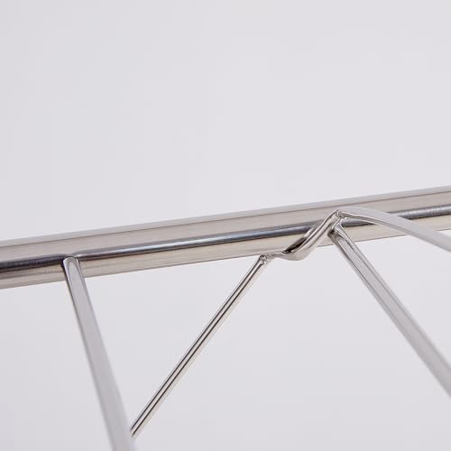 TRES BELLE L-Size Stainless Steel Gullwing Clothes Drying Rack, Foldable Heavy Duty Metal Laundry Dryer with Secure-Rod & 4 Bottom Bars for Sweater, Towel, Socks, Indoor Outdoor Use - size: Large