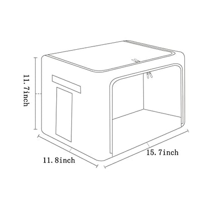 FHSQX 2 Pack Clothes Storage Bins with Metal Frame, Beige, 15.7x11.8x11.7 Inch - color: Beige, size: 15.7x 11.8x 11.7 Inch