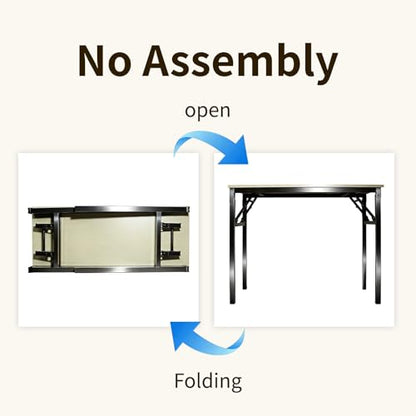 Folding Desk, 39 Inch Foldable Computer Table No Assembly Required,Warm White Small Desk for Home Office,Space-Saving Table for Bedroom, Dorm, RV - color: White