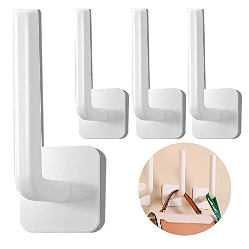 4Pcs Wall Hooks，Multi-Purpose Wall Hangers for Hanging Coats, 3M Heavy Duty Self Adhesive Hooks for Bedroom Bathroom Kitchen Office Hanging