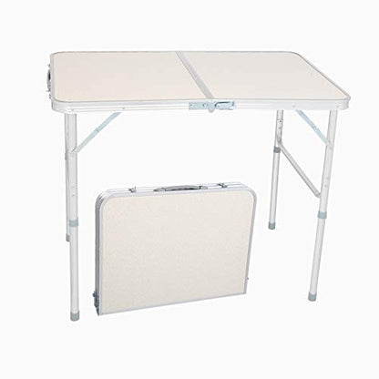 3/4/6 Foot Plastic Folding Table,Adjustable Foldable Table with Carrying Handle,Outdoor Picnic Party Table for Camping,Wedding,Kitchen,Beach,Straight Legs - White (White, 3ft) - size: 3ft