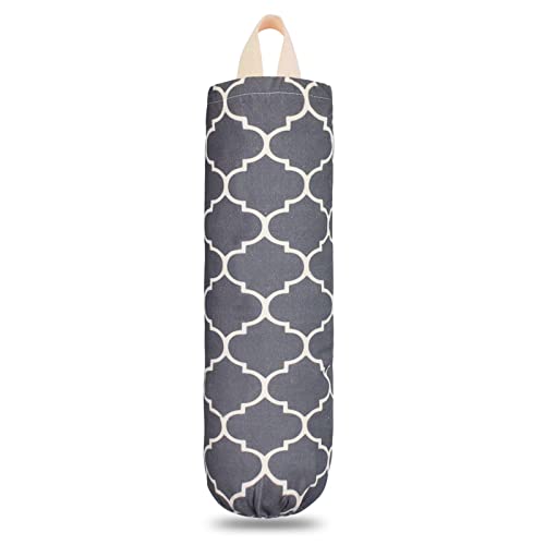 Plastic Bag Holder, Washable Grocery Bag Holder for Plastic Bags, Strong Plastic Bag Storage Dispenser with Hanging Loop, Wall Mount Trash Bag Dispenser for Home Kitchen Cabinet (Dark Grey) - color: Dark Gray