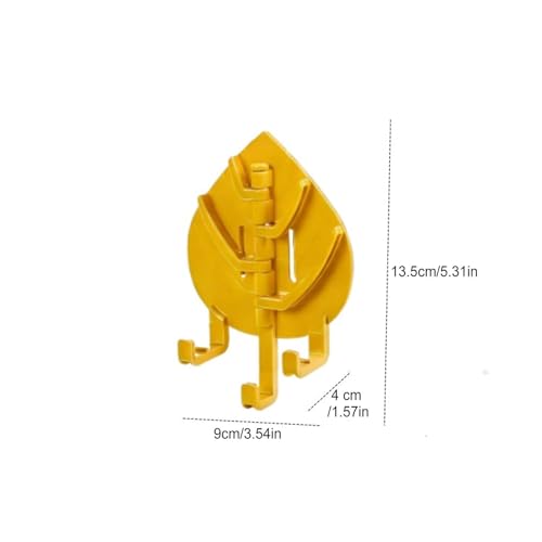 Wall Hook | Heavy Duty Space Saving Organizer - Multi-Hook Wall Coat Rack,for Jackets Hats Gloves Keys Scarves Purses Bags Bedroom Bathroom Entryway - color: Yellow