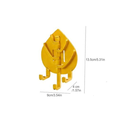 Wall Hook | Heavy Duty Space Saving Organizer - Multi-Hook Wall Coat Rack,for Jackets Hats Gloves Keys Scarves Purses Bags Bedroom Bathroom Entryway - color: Yellow