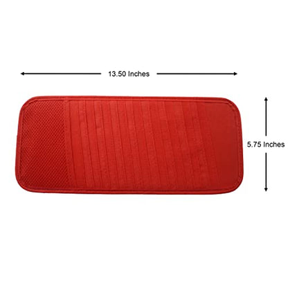 18 CD Car Sun Visor Storage Disc Capacity DVD Holder Red Pocket Case Organizer