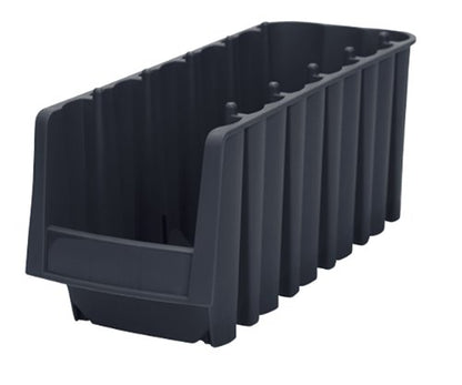 Akro-Mils 30718 Economy Stacking Shelf Plastic Storage Bins, (12-Inch x 8-3/8-Inch x 5-Inch), Black (8-Pack) - size: 11.78 x 8.375 x 5