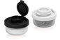SIGNORAWARE Salt and Pepper Shakers Moisture Proof Set of 2 Small Mini Salt Shaker to go Camping Picnic Outdoors Kitchen Lunch Boxes Travel Spice Set Clear with Red Covers Plastic Airtight Dispenser - color: Black/White