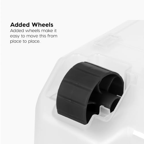 IRIS USA 106 Quart WEATHERPRO Wheeled Plastic Storage Bin Tote Organizing Container with Durable Lid and Seal and Secure Latching Buckles, Clear/Black, 3 Pack - size: 106 Qt, style: 3 Pack