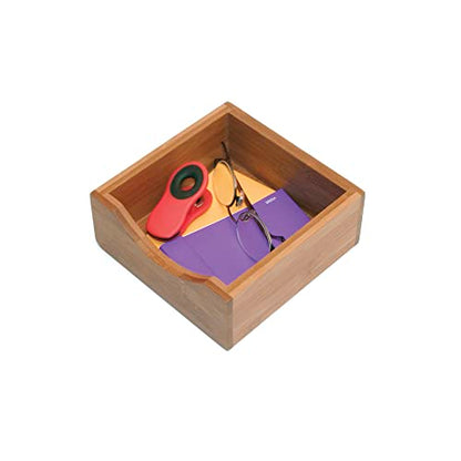 Lipper International 8183S Bamboo Wood Stacking Drawer Organizer Box, 6" x 6" - size: 6" x 6"