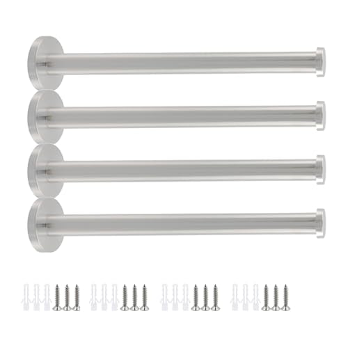 Wall Hooks Heavy Duty Coat Hooks Stainless Steel Clothes Hanger for Hanging Bathroom Towels Handbag Silver 8-inch Length with 16mm Shank Dia - Pack of 4 - color: Silver, size: 8" Length 16mm Shank