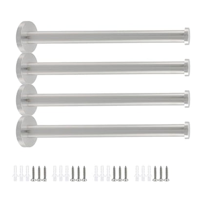 Wall Hooks Heavy Duty Coat Hooks Stainless Steel Clothes Hanger for Hanging Bathroom Towels Handbag Silver 8-inch Length with 16mm Shank Dia - Pack of 4 - color: Silver, size: 8" Length 16mm Shank