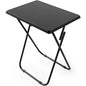 HUANUO Folding TV Tray Table -Stable Tray Table with No Assembly Required, TV Dinner Tray for Eating, Foldable Snack Tables for Bed & Sofa (Black) - color: Black